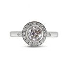 Round Halo Vintage Design Diamond Engagement Ring Tension SettingTop View