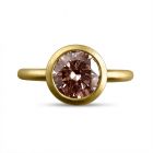 Bezel Round Pink Diamond Engagement Ring