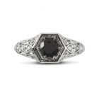 Victorian Diamond Engagment Ring Top View