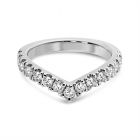 Shaped V Micro Set Diamond Wedding Ring
