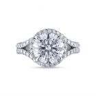 Yellow Gold Twist Pave Diamond Engagement Ring Top View
