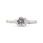 Tension Setting Solitaire Round Diamond Engagement Ring Top View