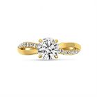 Twist Braided Diamond Engagement Ring Top View