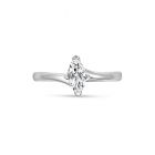 Four Claw Solitaire Twist Marquise Cut Diamond Engagement Ring Top View