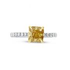 Cushion Cut Micro Setting Diamond Engagement Ring Top View