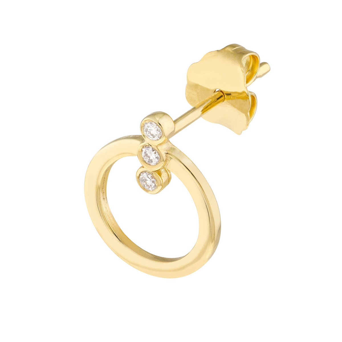 Diamond Bezel Bar Door Knocker Earrings