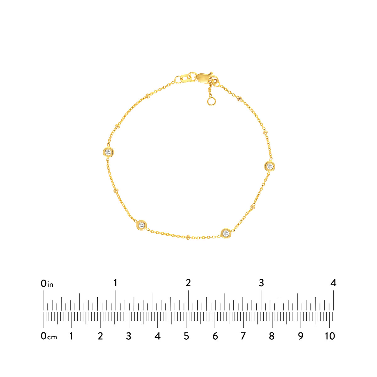 Diamond Bezels and Beads Bracelet