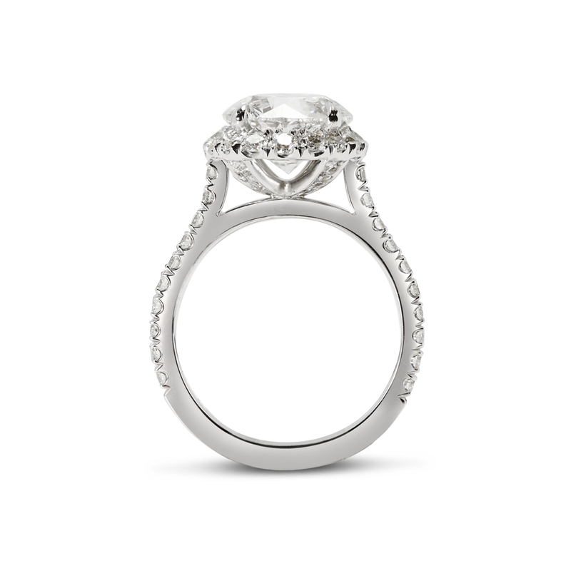Large Diamond Halo Bespoke Engagement Ring