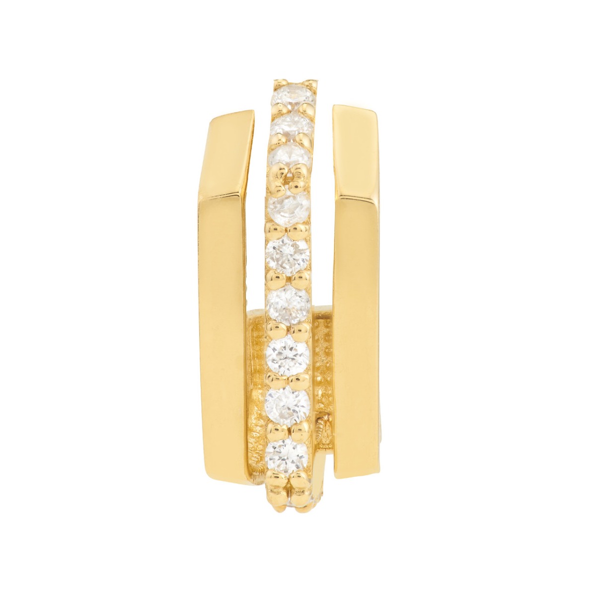 Diamond J Hoop Earrings