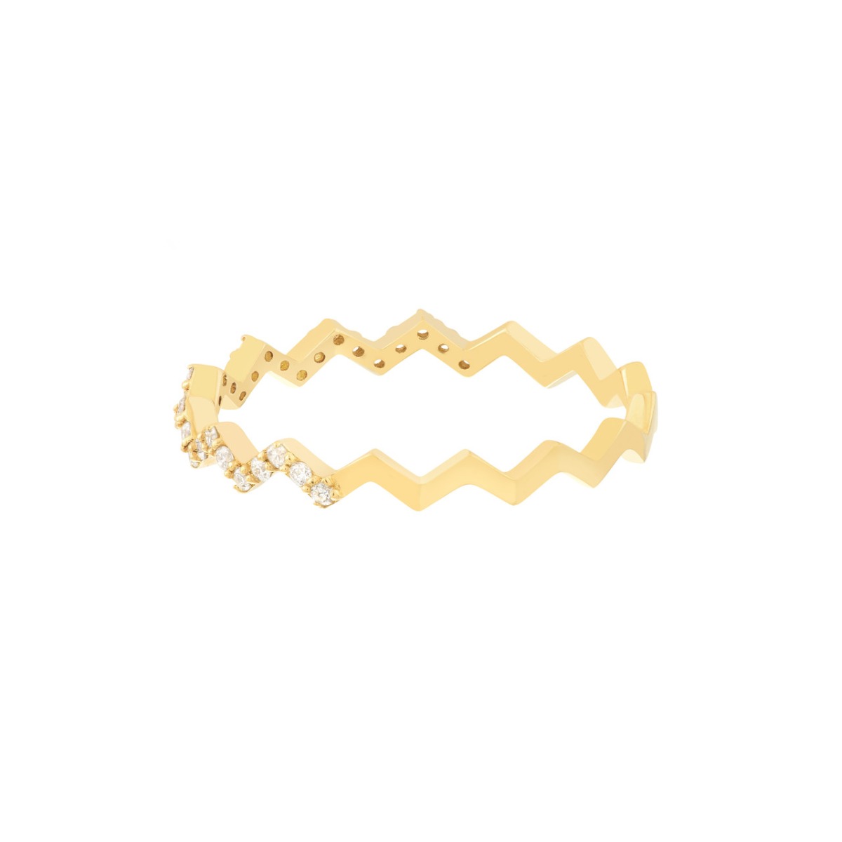 Zigzag Diamond Gold Ring