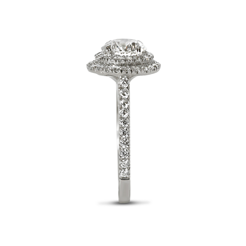  Double Halo Round Lab Grown Diamond Engagement Ring