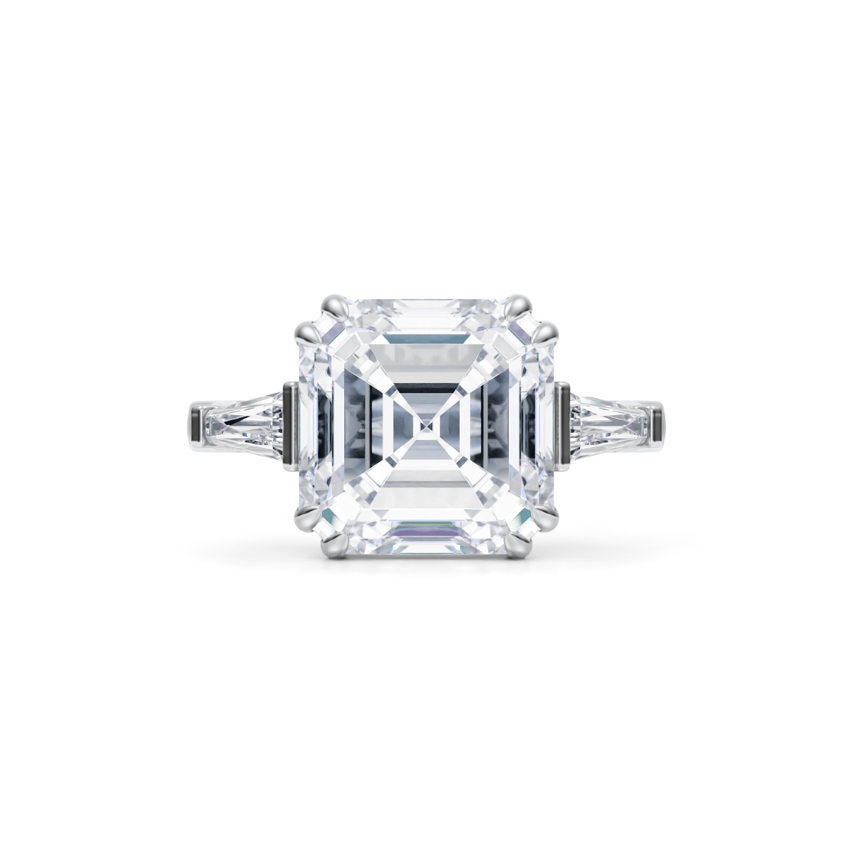 Elizabeth Taylor Asscher Cut Diamond Engagement Ring 