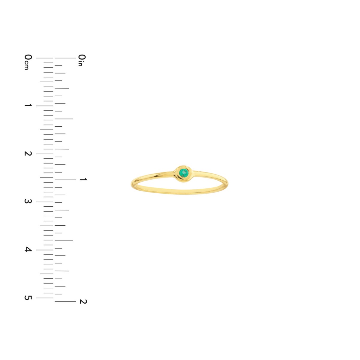 Emerald Bezel Gold Ring