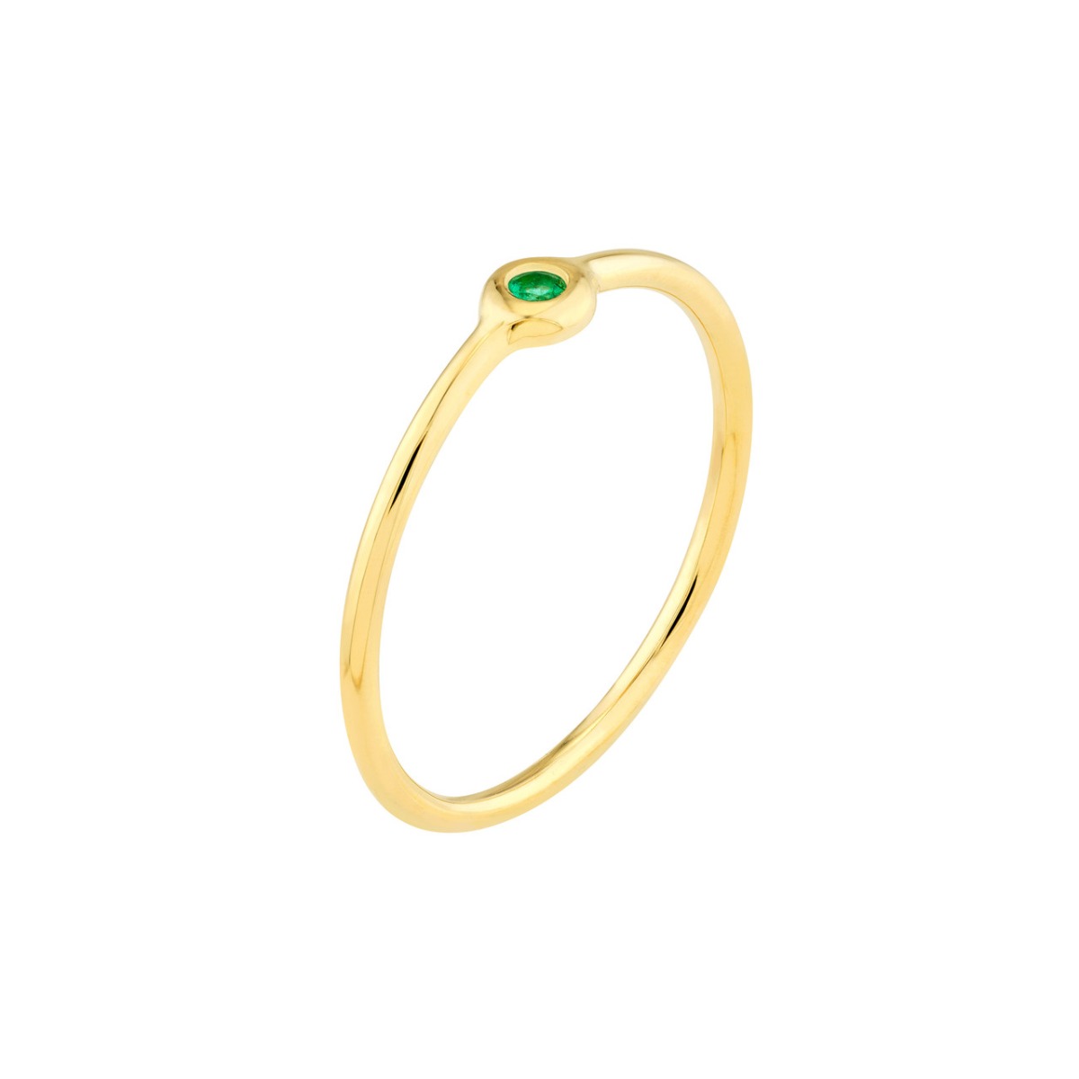 Emerald Bezel Gold Ring