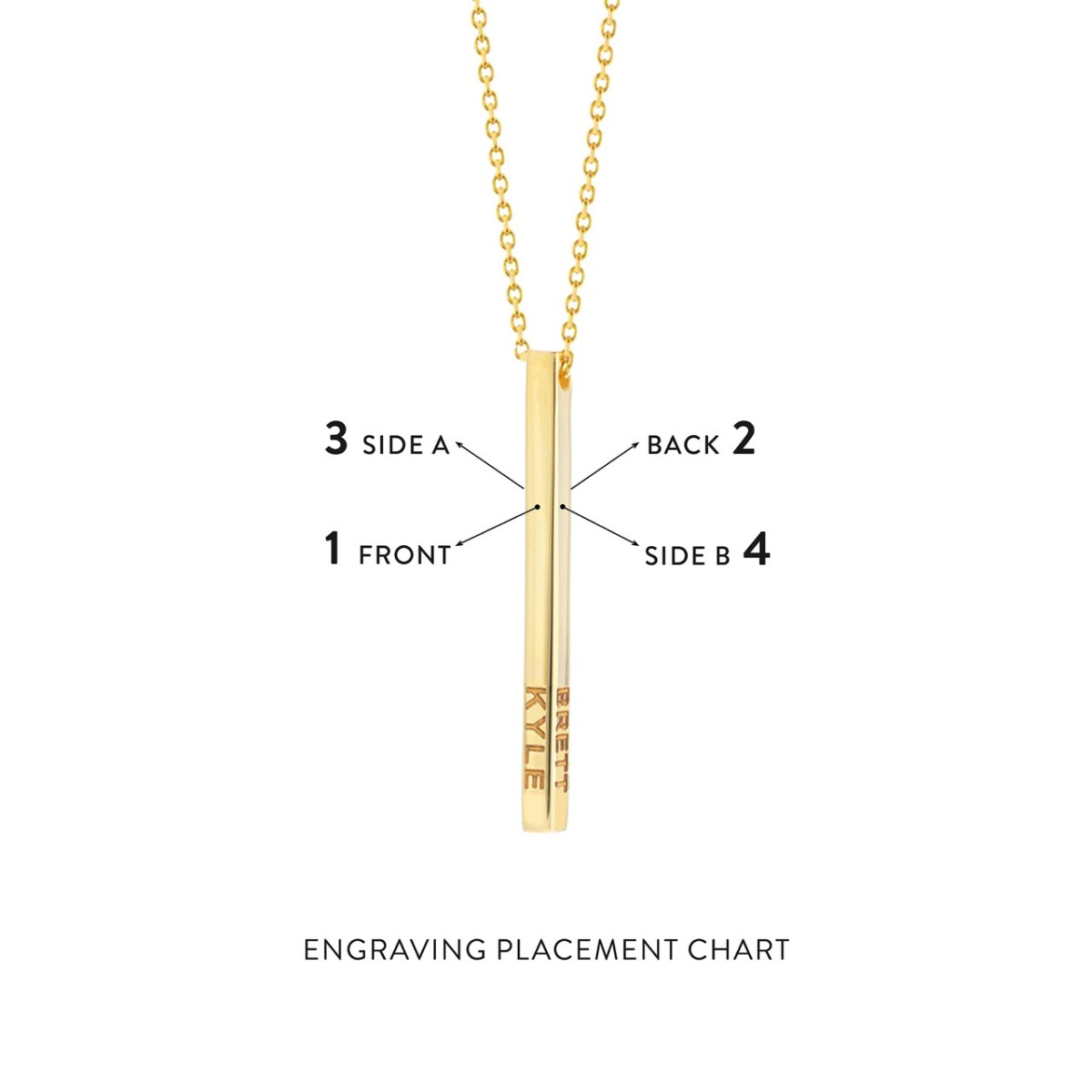 Engravable Cube Adjustable Necklace