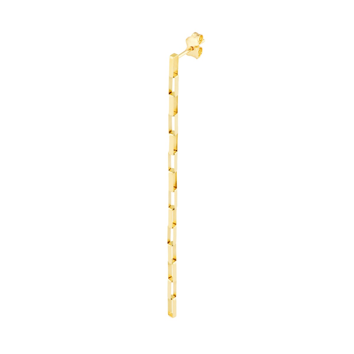 Gold Fancy Long Box Dangle Earrings
