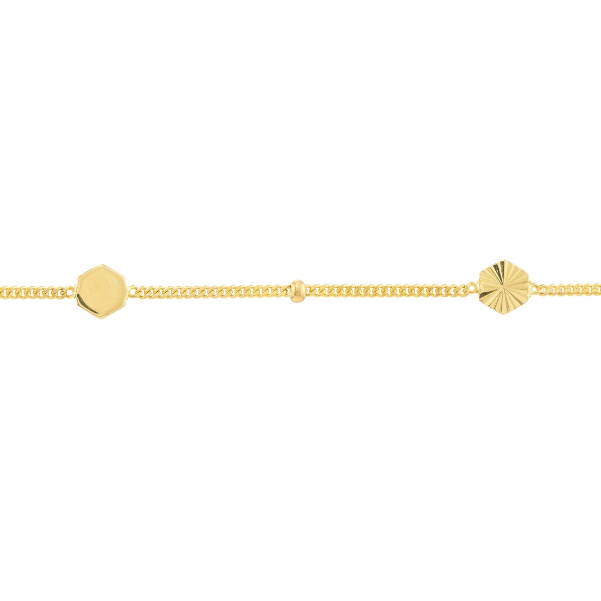 Fluted/Polished Gold Hexagon Anklet