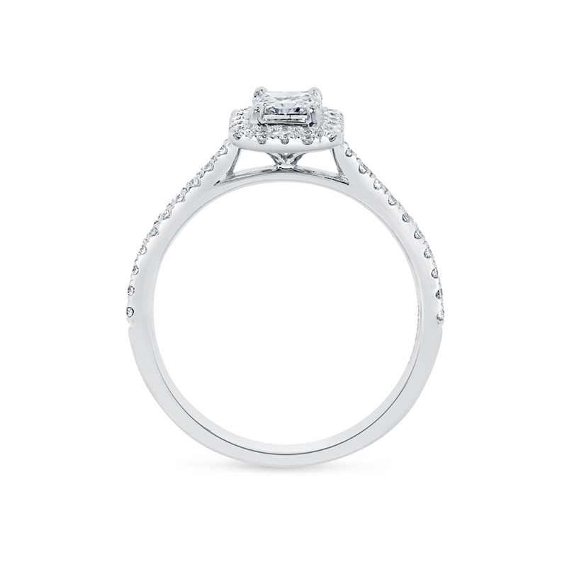 Radiant Cut Micro Set Halo Diamond Engagement Ring