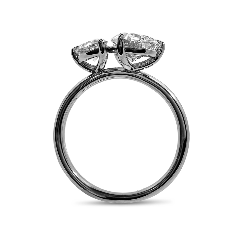 Toi et Moi Pear Shaped White Gold Engagement Ring