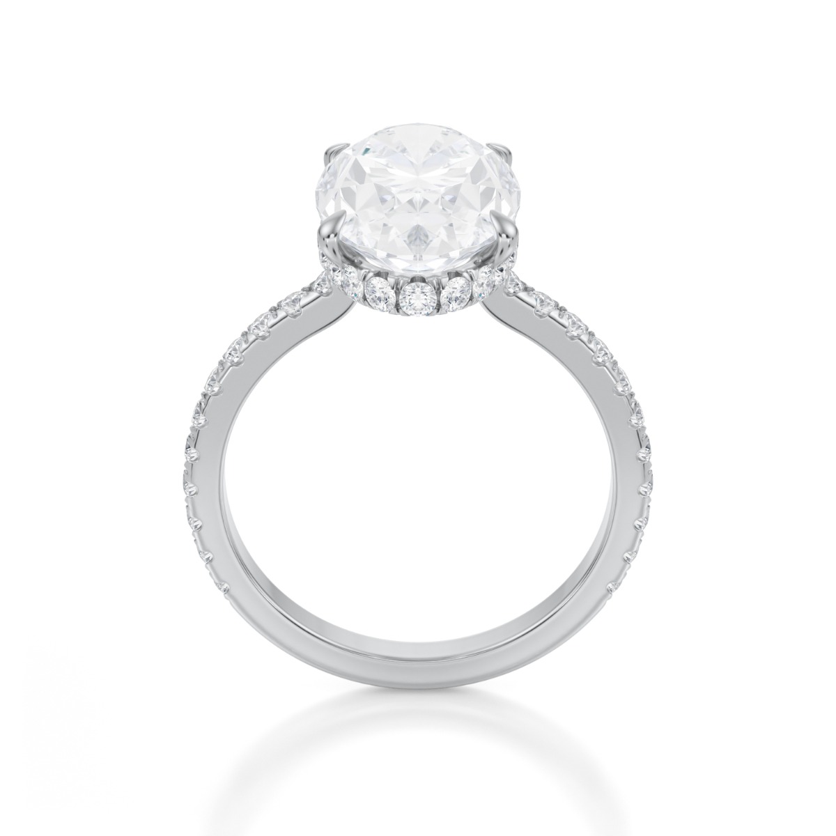 Kourtney Kardashian Oval Halo Lab Grown Diamond Engagement Ring
