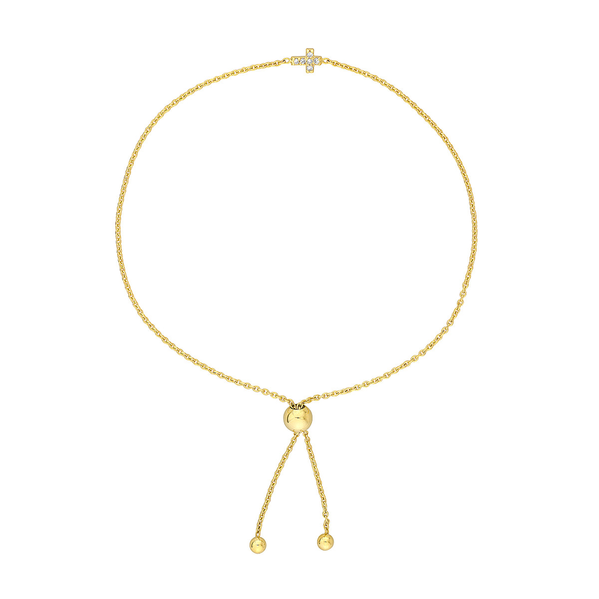 Mini Diamond Cross Gold Bracelet