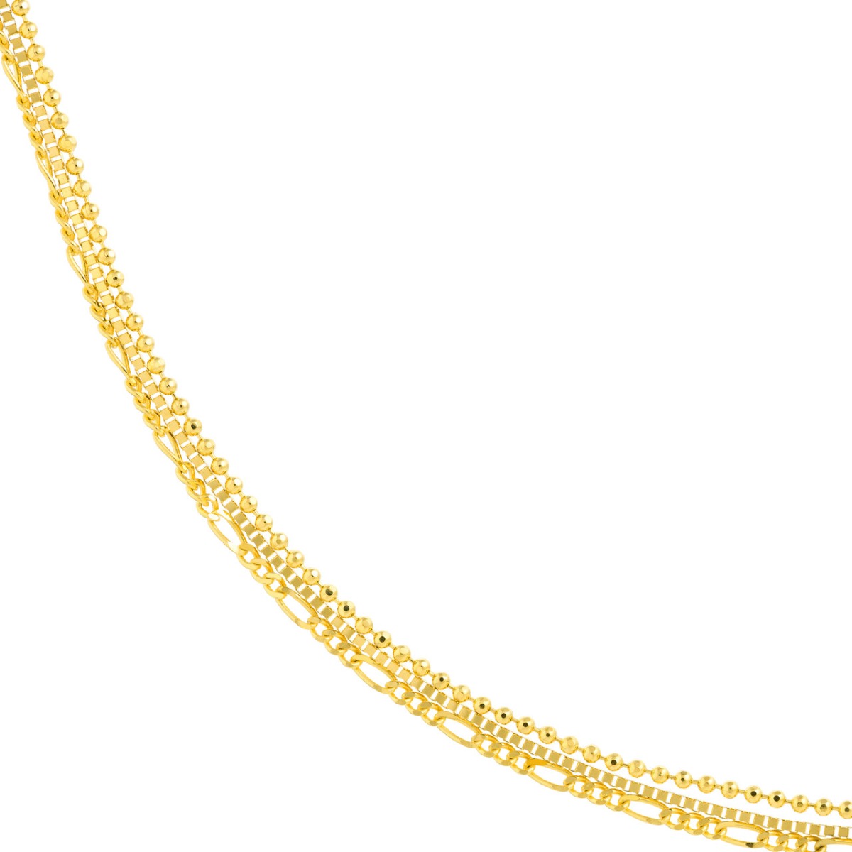 Mixed-Chain Triple Strand Necklace
