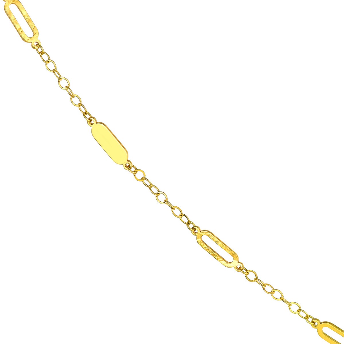 Mixed Oval Station Curb Chain Necklace