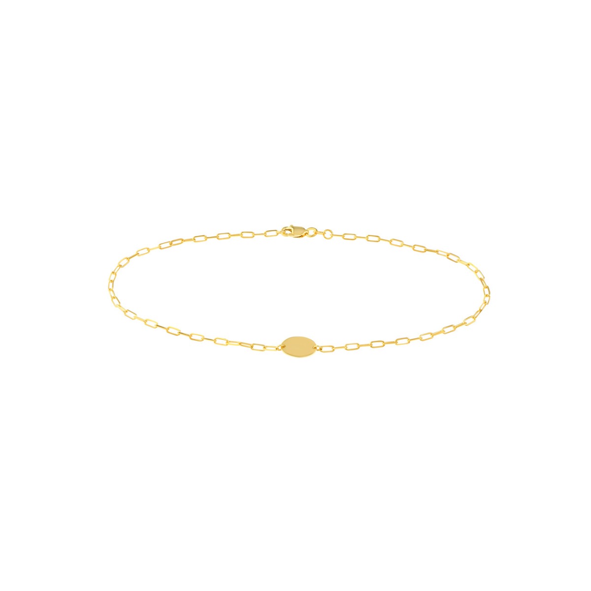 Paper Clip Anklet with Gold Plate
