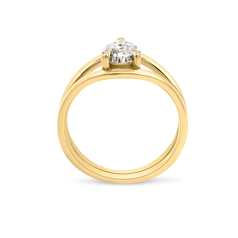 Pear Shape Split Shank Diamond Engagement Ring