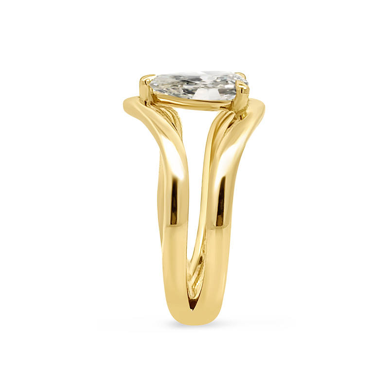 Pear Shape Split Shank Diamond Engagement Ring