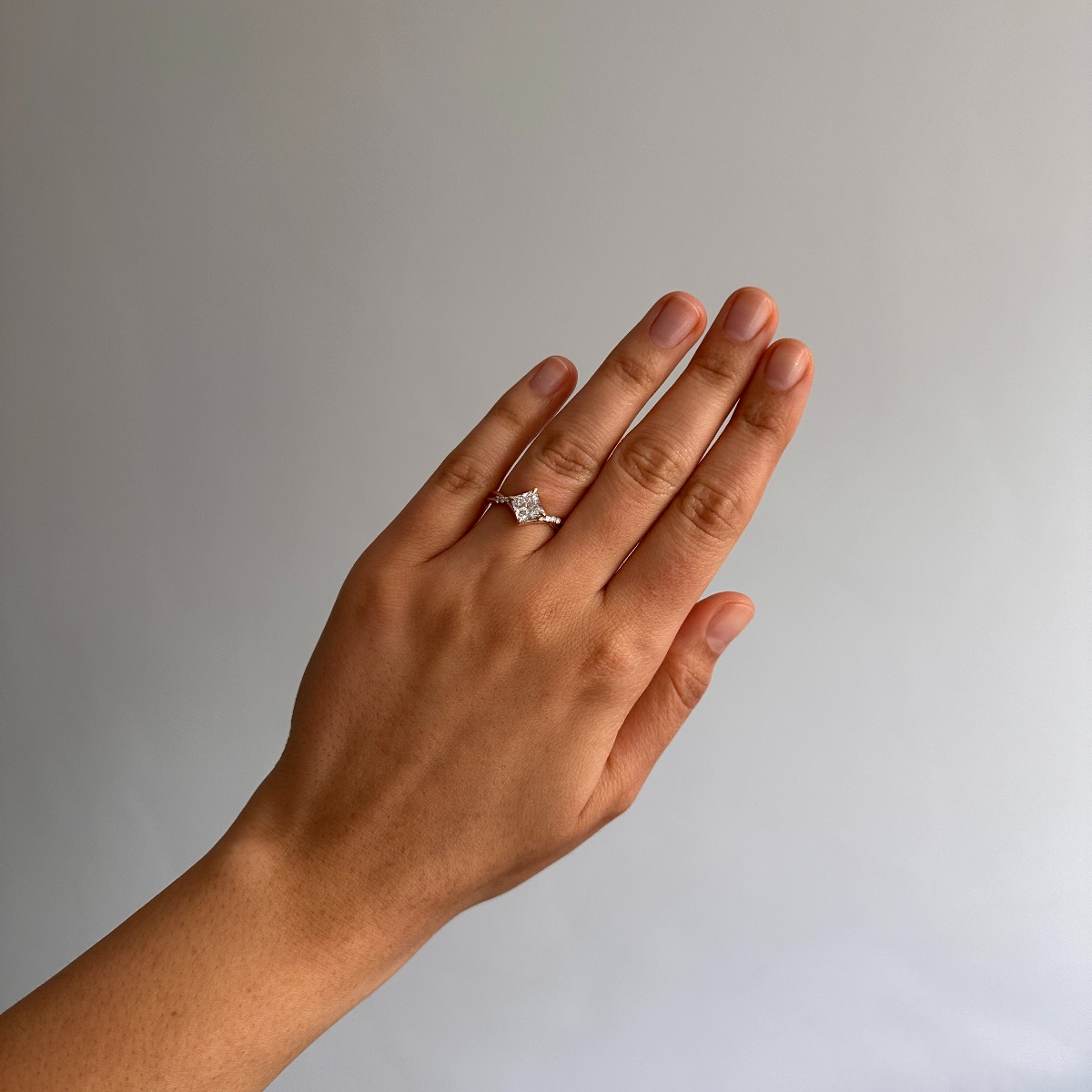Princess Diamond Twisted Engagement Ring 