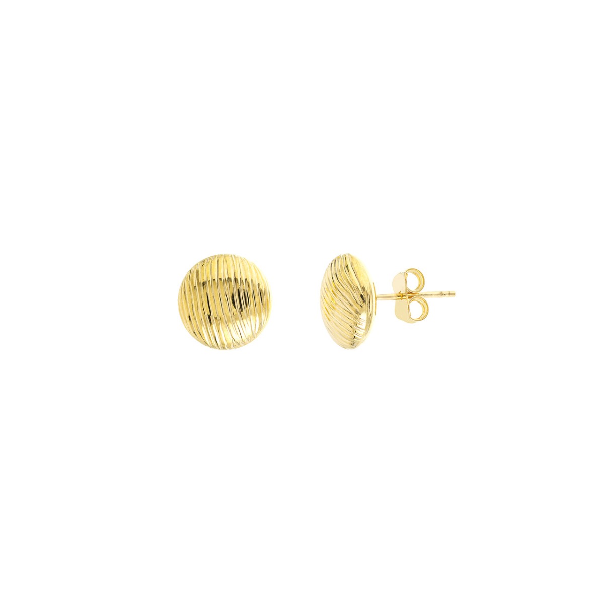Striped Gold Button Studs