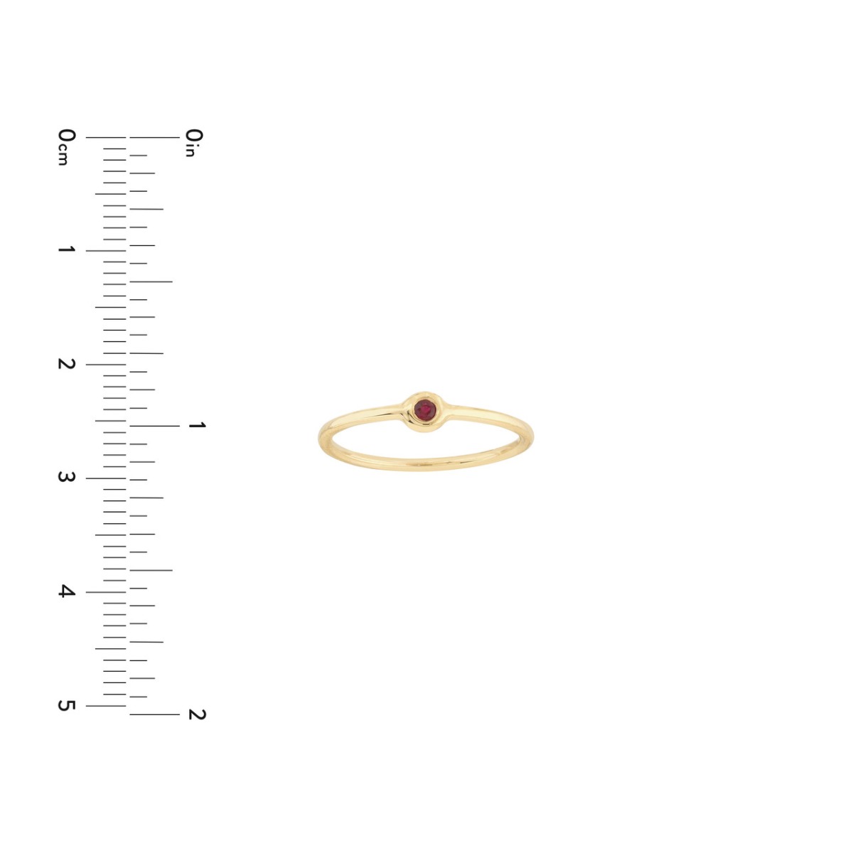 Ruby Bezel Gold Ring