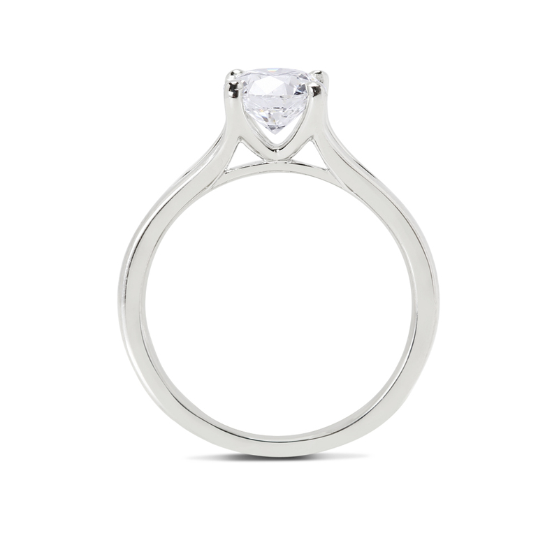 Split Shank Floating Round Solitaire Diamond Engagement Ring