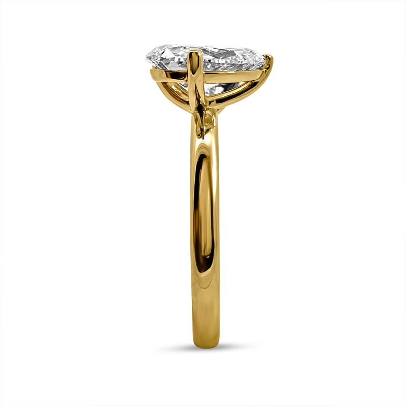 Toi et Moi Pear Shaped Lab-Grown Yellow Gold Engagement Ring