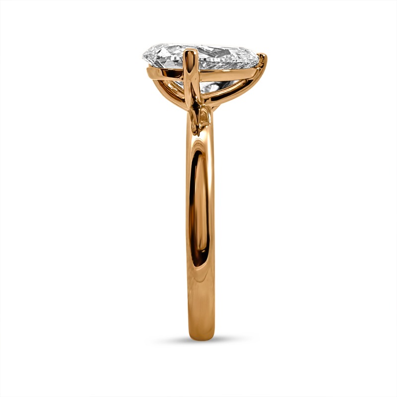 Toi et Moi Pear Shaped Rose Gold Engagement Ring