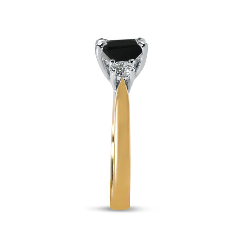 Trilogy Black Cushion Diamond Engagement Ring