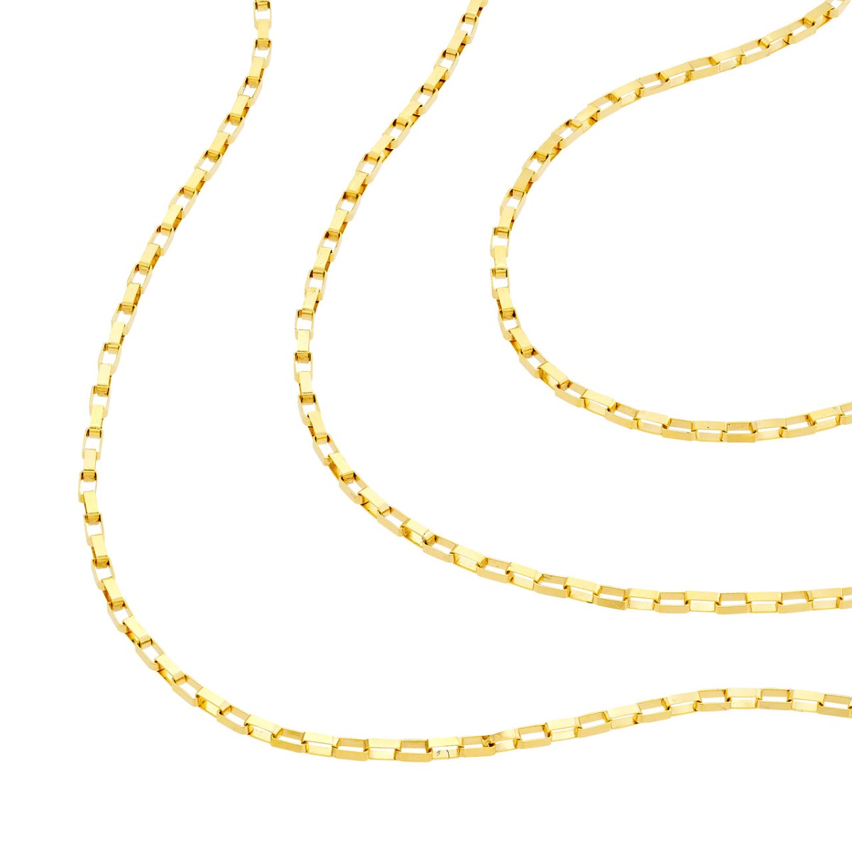 Triple Graduated Box Link Necklace