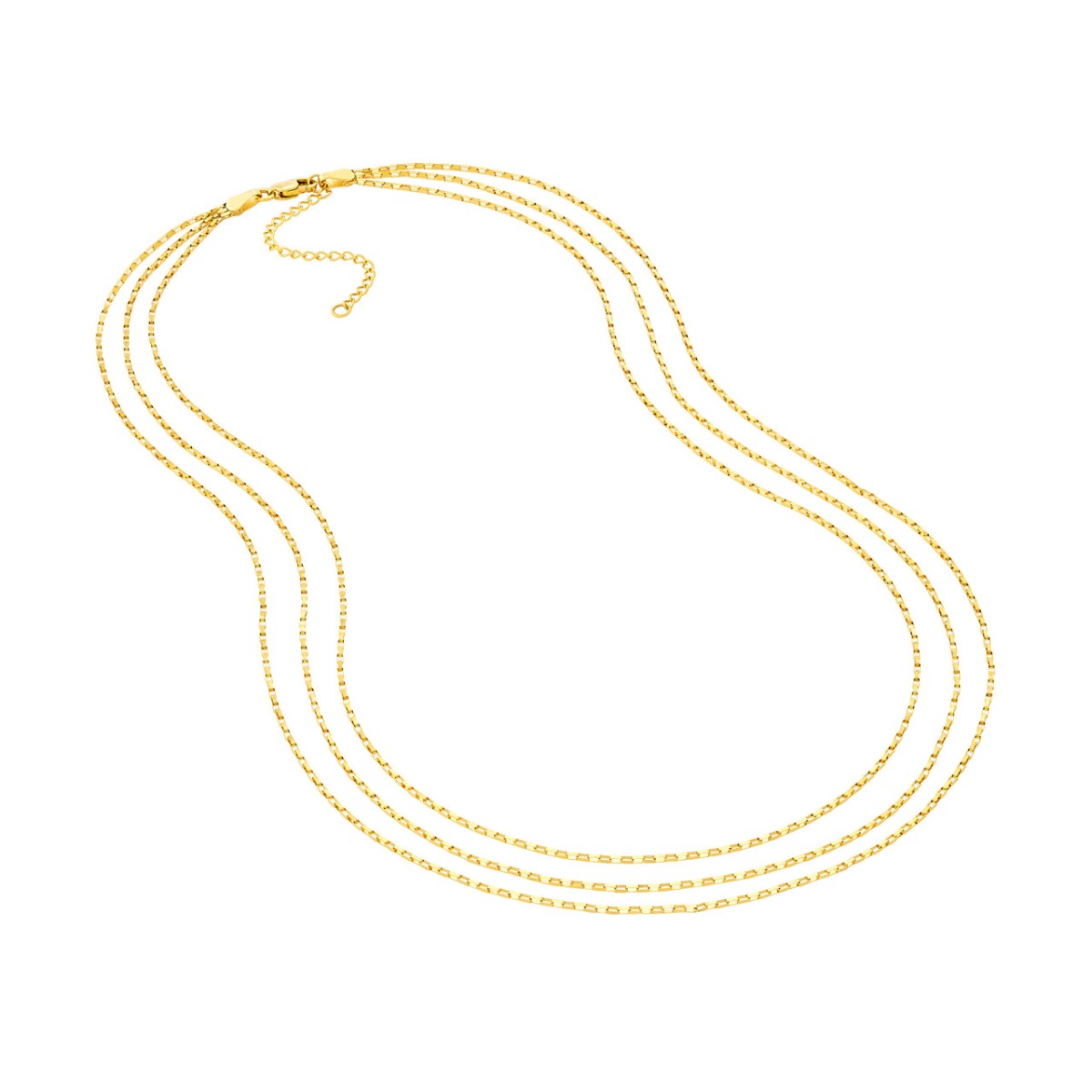 Triple Graduated Box Link Necklace