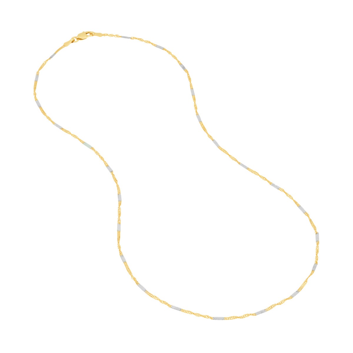 Two-tone Singapore Flat Saturn Gold Chain