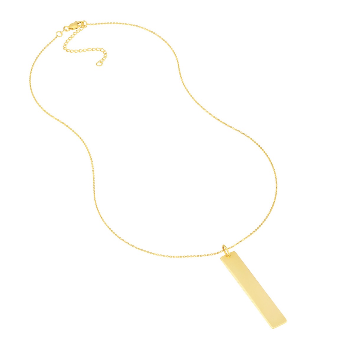 Vertical Engravable Bar Gold Pendant