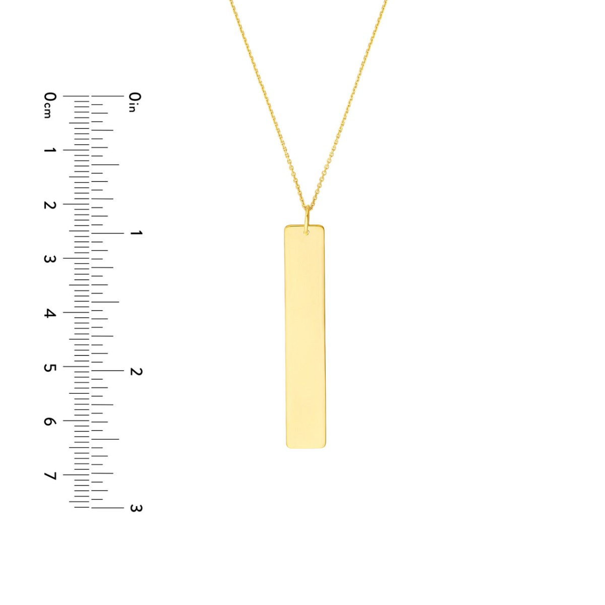 Vertical Engravable Bar Gold Pendant