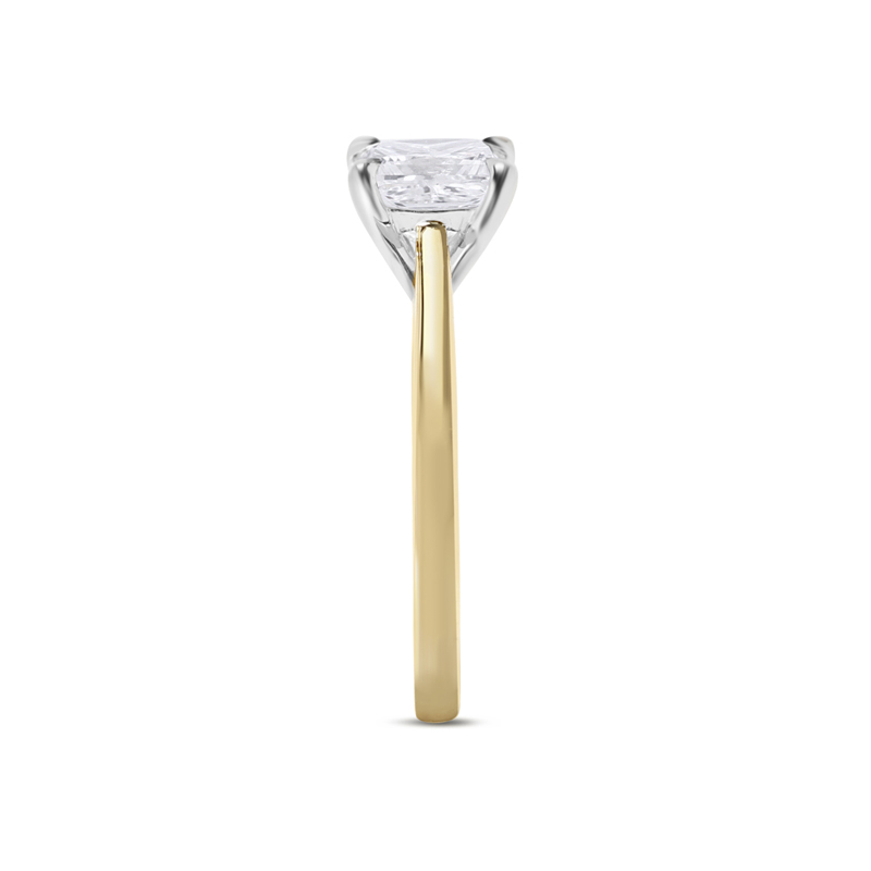 Yellow Gold Princess Cut Lab Grown Solitaire Engagement Ring