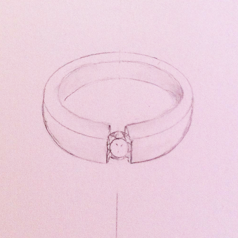 Tension Setting Diamond Ring