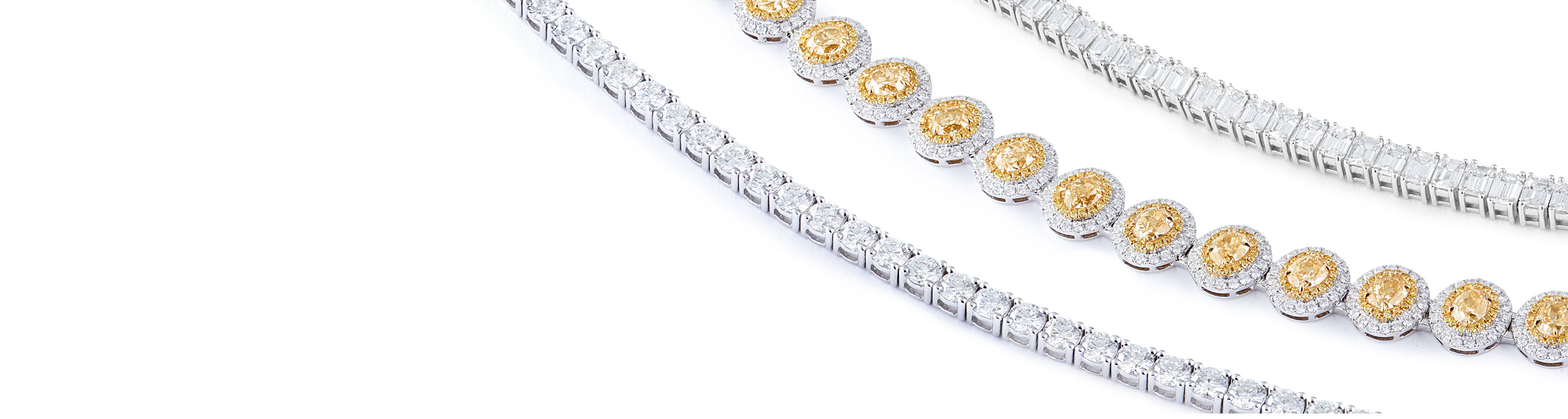 Yellow Gold Diamond Tennis Bracelets  