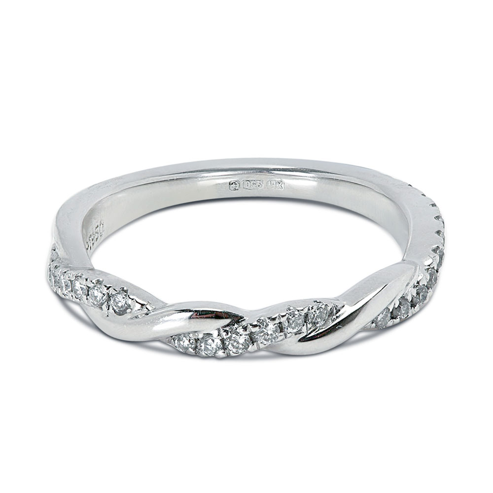 0.20ct Braided Micro Setting Diamond Wedding Ring