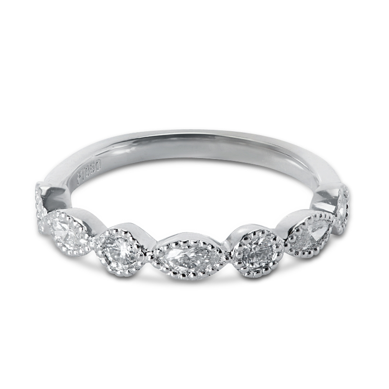 0.38ct Decorative Round and Marquise Cut Diamond Setting Wedding Ring