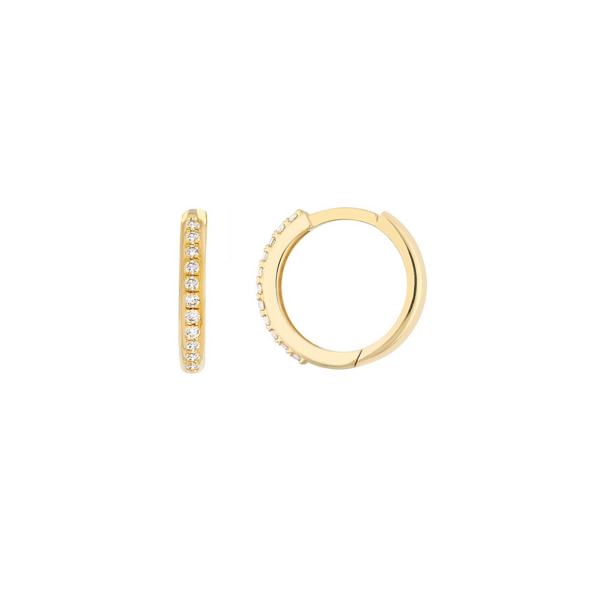 Classic Diamond Gold Huggies