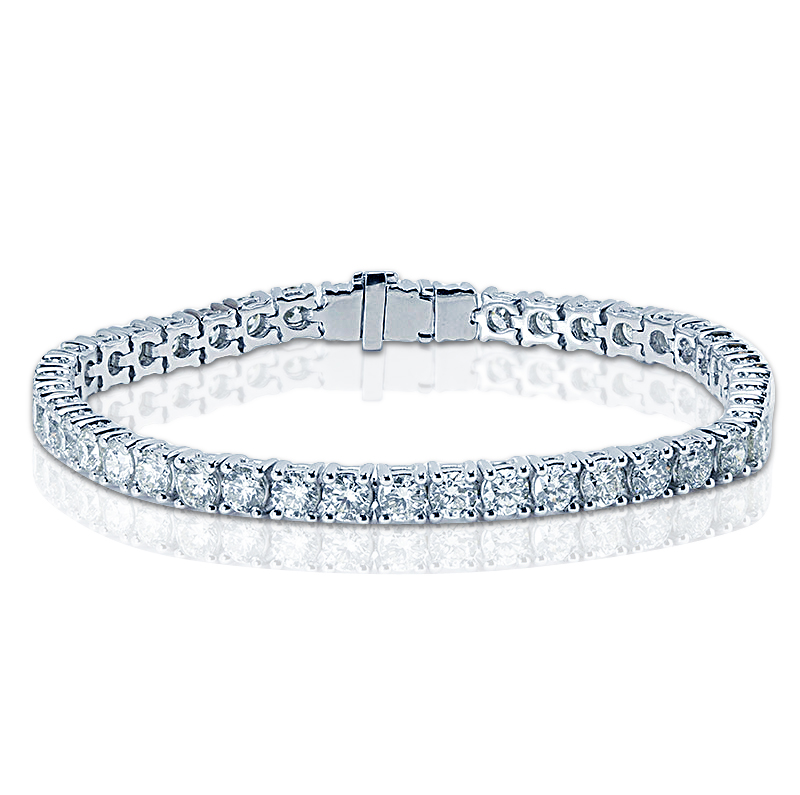 14kt gold emerald cut diamond bezel tennis bracelet | Luna Skye