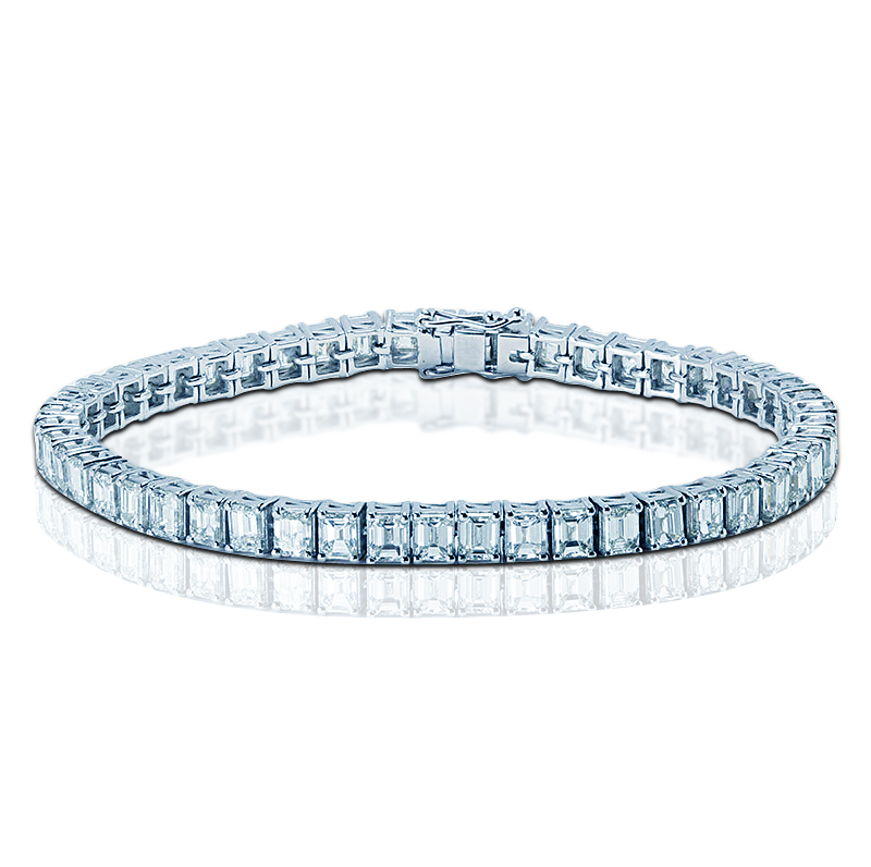 Emerald cut diamond bangle sale